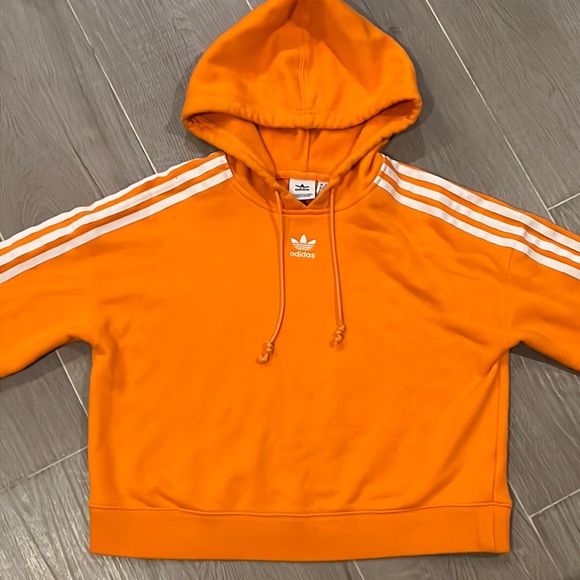 adidas orange zip hoodie